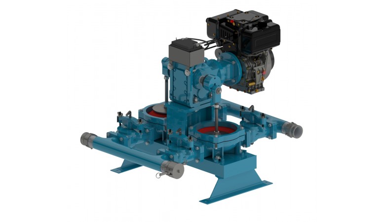 Diesel engine model - shown with covers removed for clarity