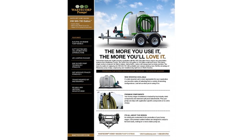 525 Gallon Pump Out Fact Sheet